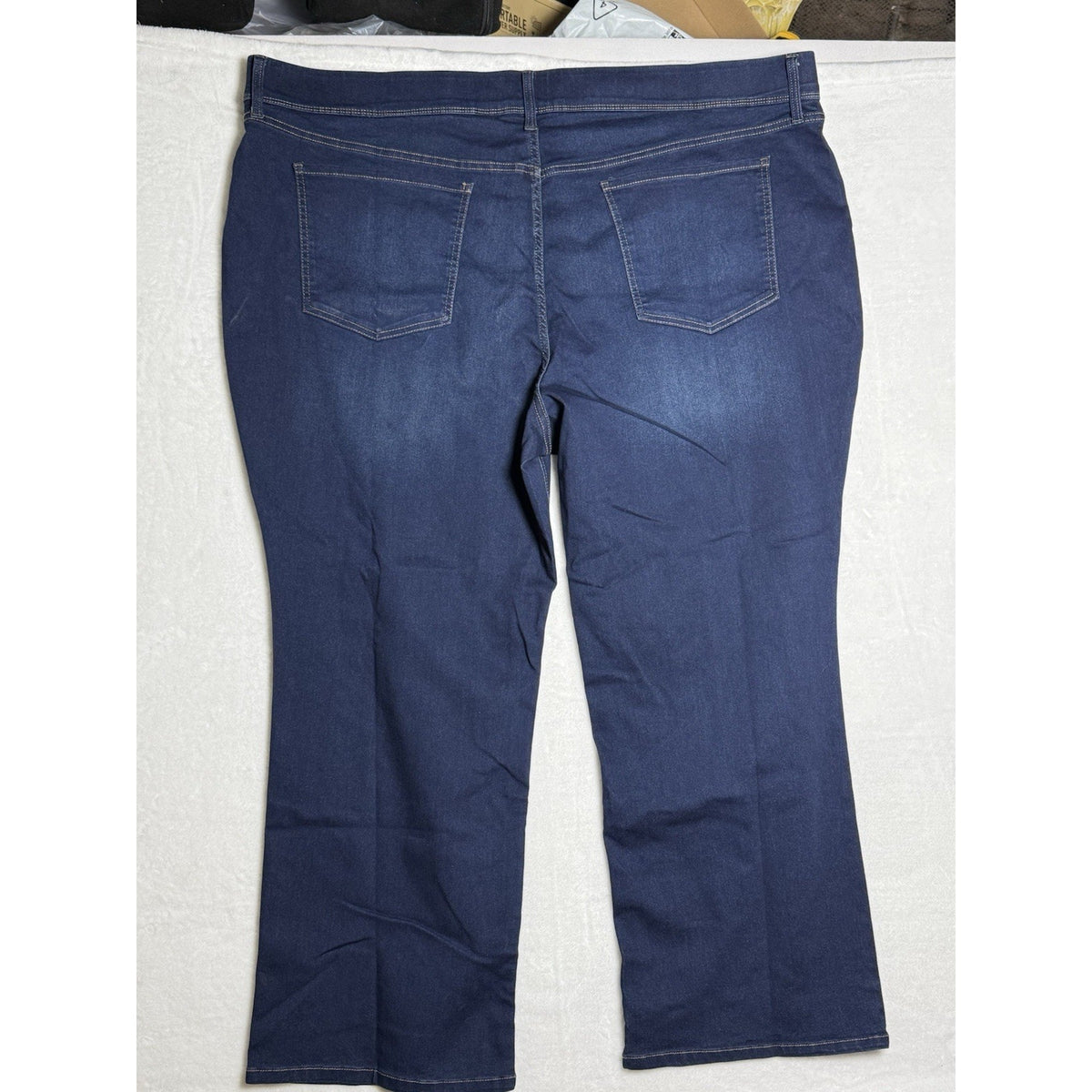 Terra & Sky High Rise Pull On Bootcut Jeans Womens 4X 28W-30W Blue Stretch Denim