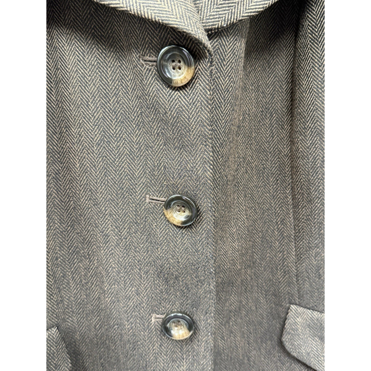 Emily Brown Herringbone Blazer Jacket Womens 12 Dark Academia