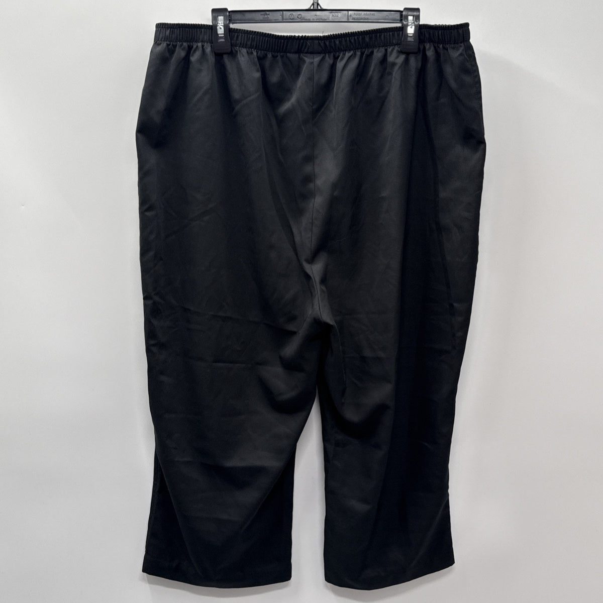 Kim Rogers Curvy Crop Pants Black Elastic Waist Light Weight Size 20 Pockets
