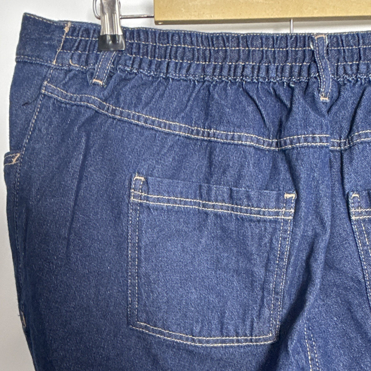 Woman Within Women’s Blue Denim Jeans Size 18W Petite Cotton 5-Pocket Button Zip