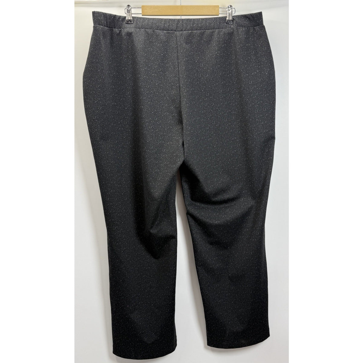 Vanessa Williams 2X Black Stretch Pull On Pants Textured Career Straight Leg USA