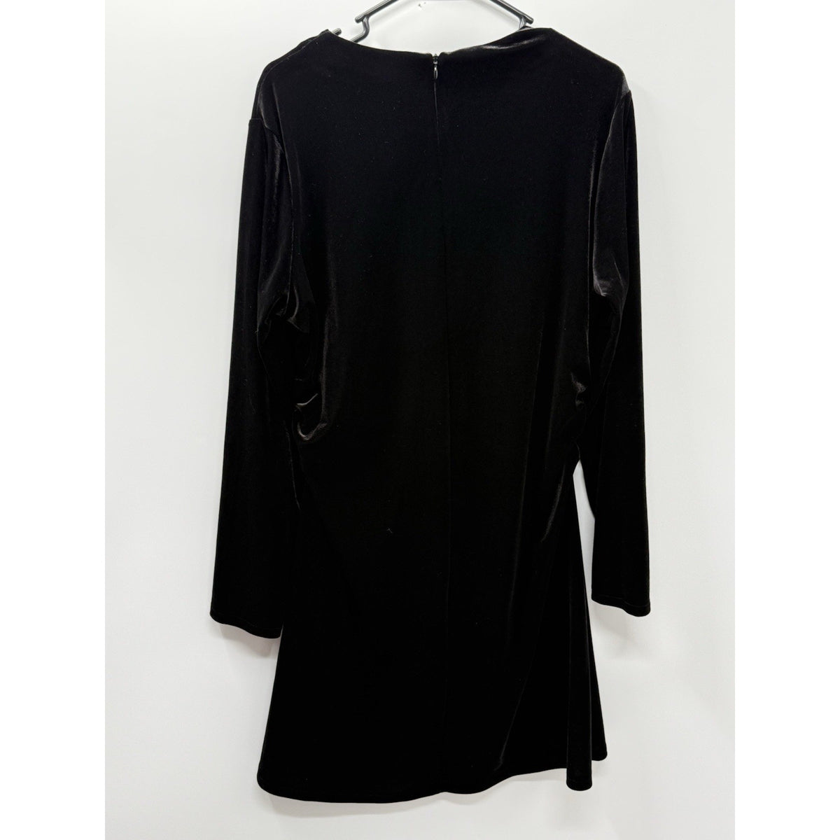 H&M Black Velvet Mini Dress XL Long Sleeve Goth Witchy Dark Romantic Holiday
