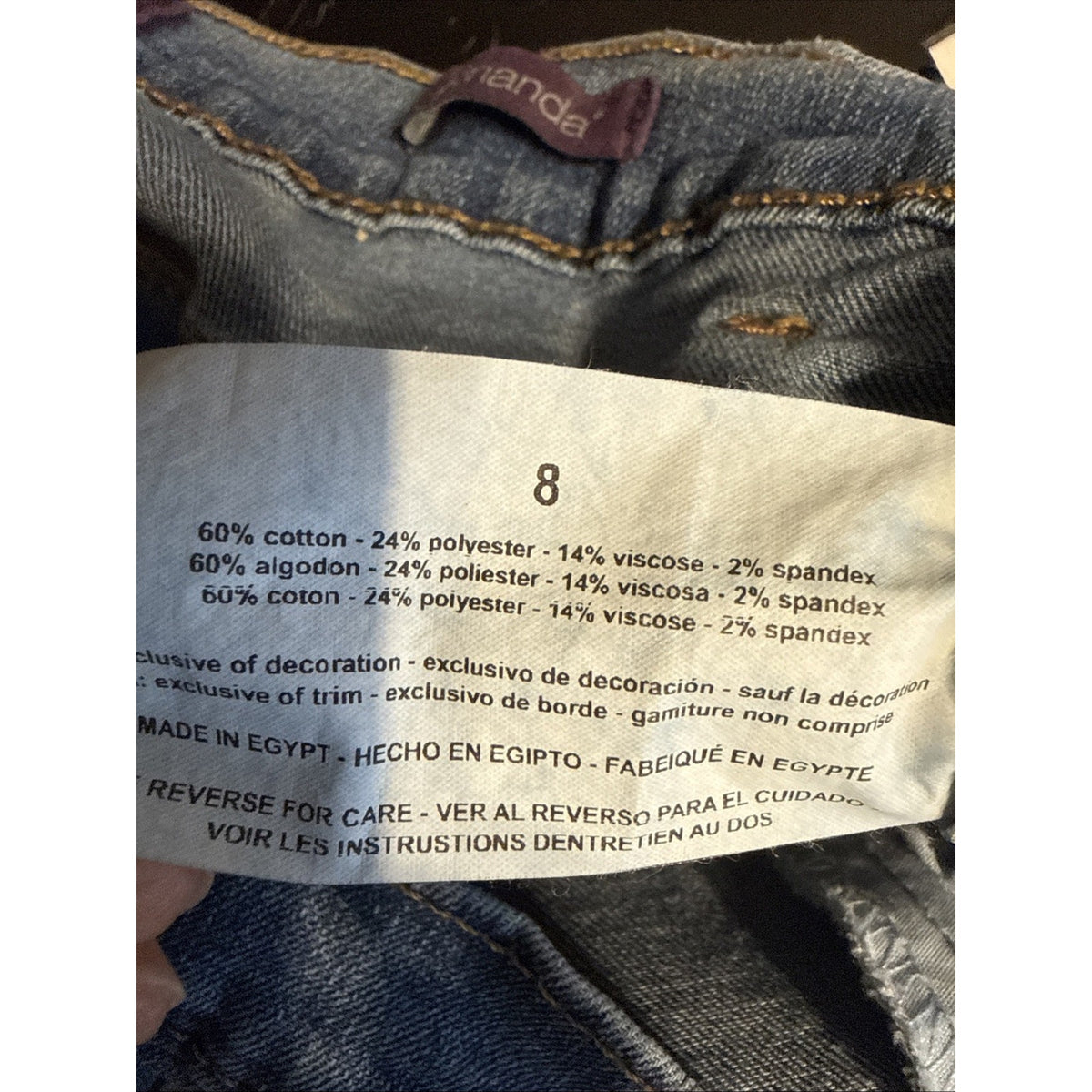 Gloria Vanderbilt Blue Jean Denim Capris Women’s Size 8 Casual Pockets GUC