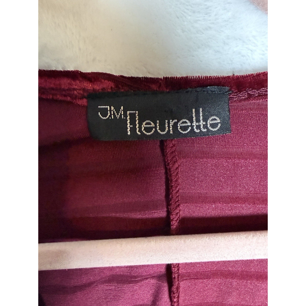 JM Fleurette Burgundy Velvet Burnout Kimono Boho Whimsigoth Dark Romantic M