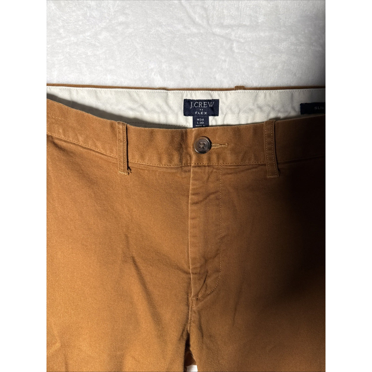 J CREW FACTORY Slim-fit Flex Chino pant Men Tan Size 34x30