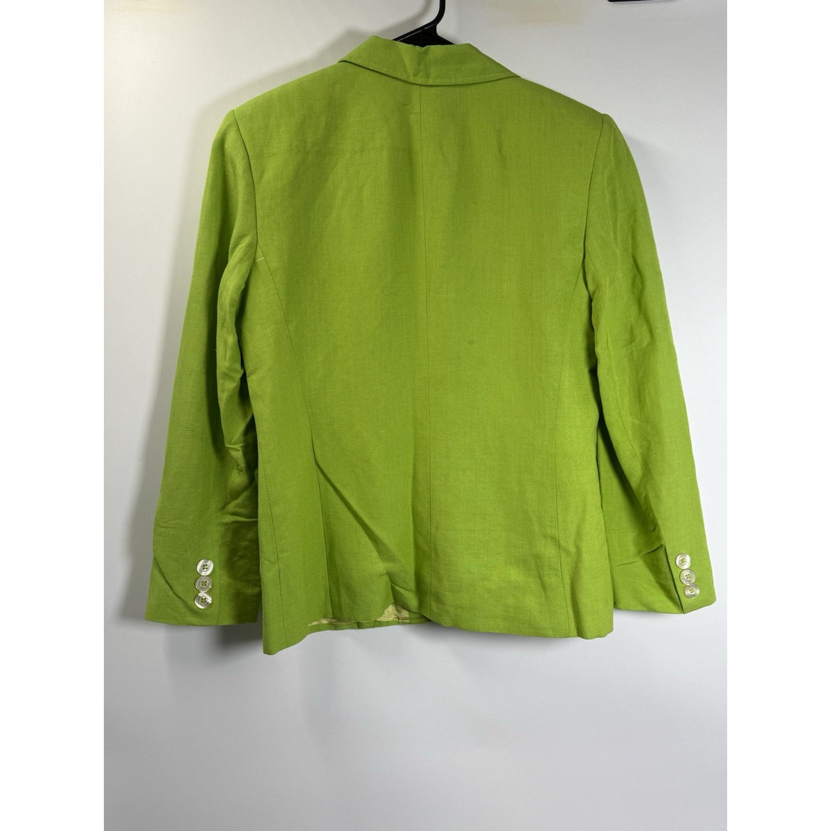 Giorgio Sant’Angelo Lime Green Linen Blazer Jacket Sz 10 Statement