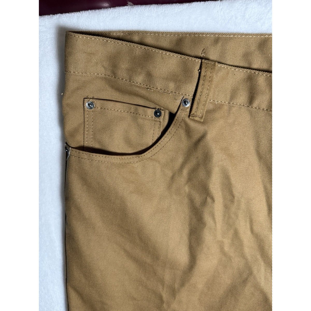 Mens Tan Cotton 5 Pocket Pants Size 50x32 Straight Leg Casual Chino Workwear