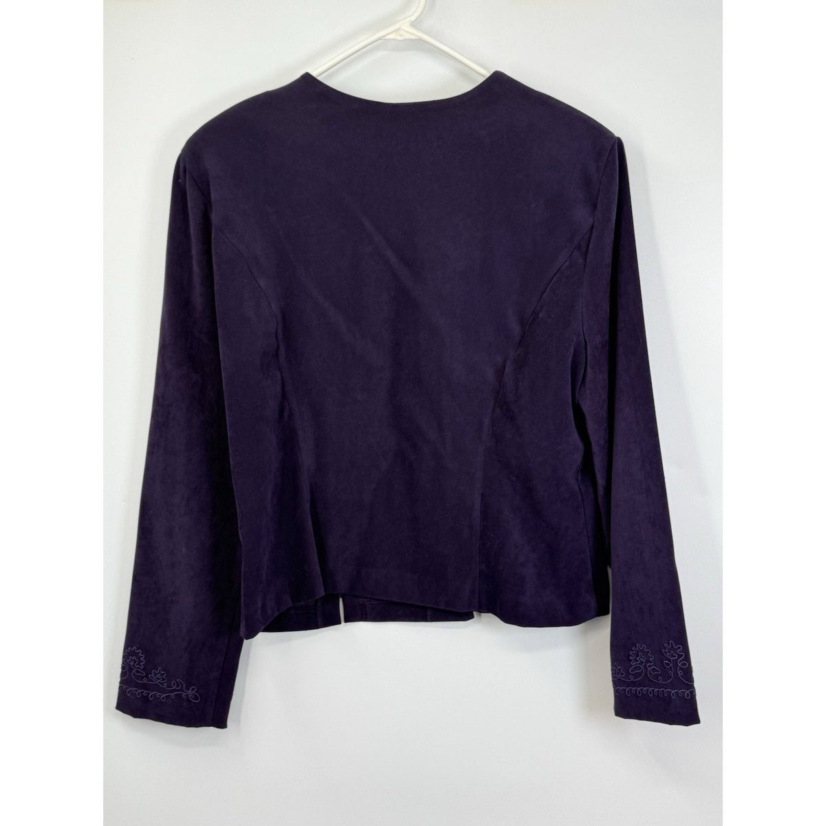 R&K Originals Purple Embroidered Button Front Jacket Women’s Size 12 Unlined