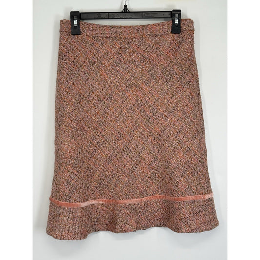 GAP Wool Blend Tweed Skirt Textured Pink Brown Size 4
