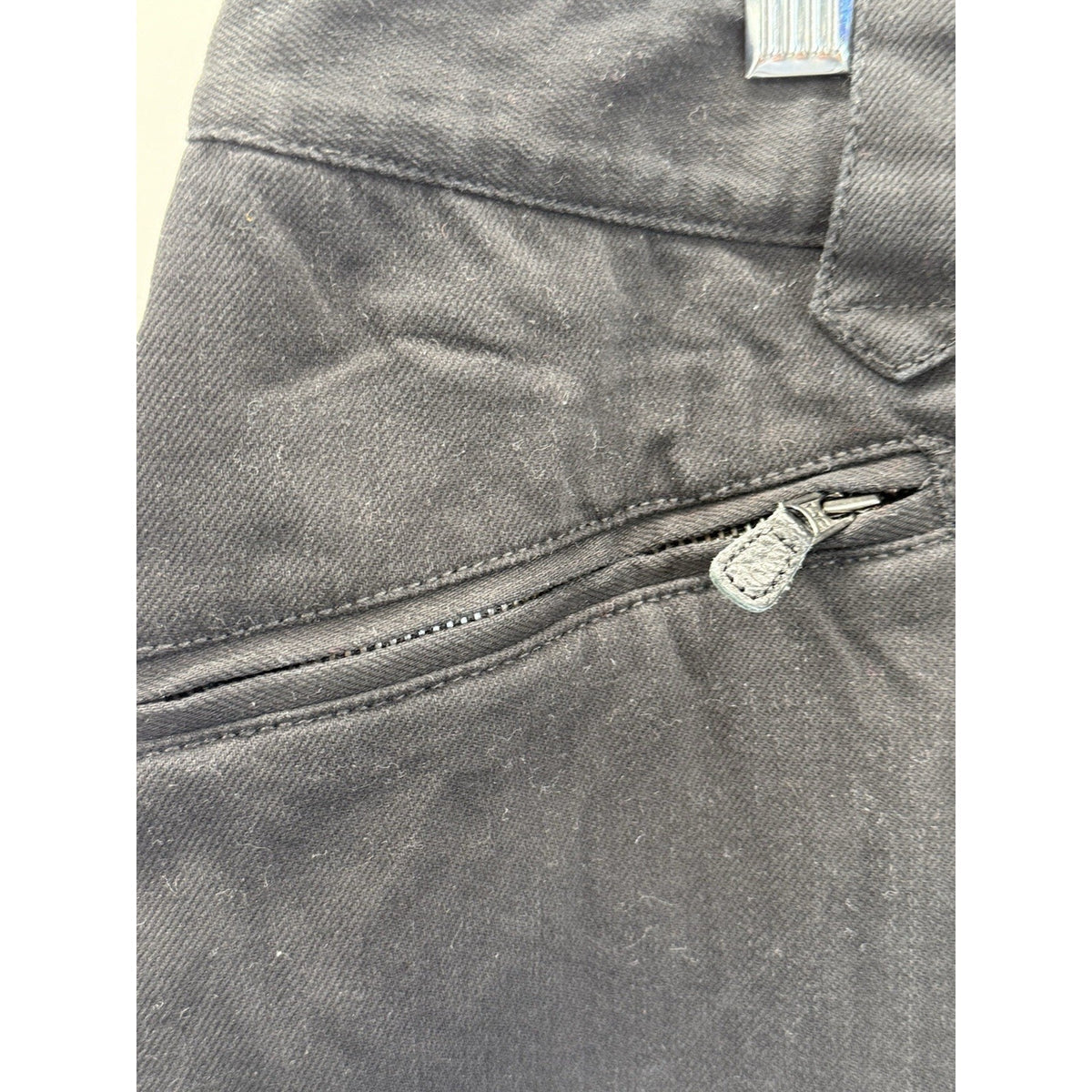 LRL Lauren Jeans Co Black Coated Denim Pencil Skirt Women’s 16W Zip Pocket