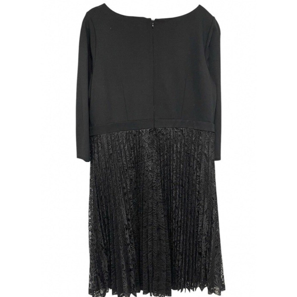 TALBOTS Woman Black & Lace Dress Pleated ,Timeless Formal Style Sz 14W