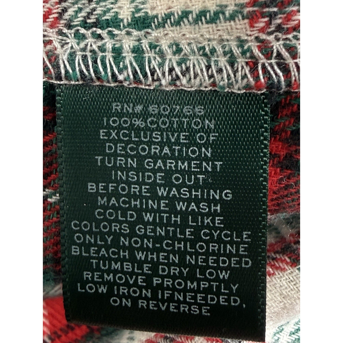 Lauren Ralph Lauren Plaid Flannel Sleep Shirt Nightgown NWT Red Green Cotton L