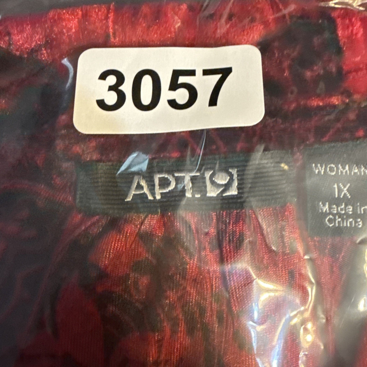 APT 9 Women 1X Red Black Velvet Burnout Top Boho Gothic Flowy Blouse