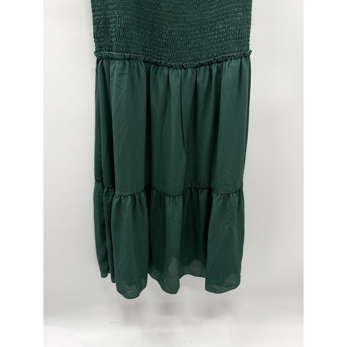 PrettyGarden Women’s XL Emerald Green Smocked Maxi Dress
