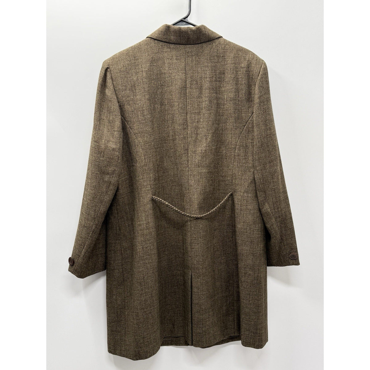Levine Classics 18W Olive Brown Herringbone Long Coat Jacket Plus Size