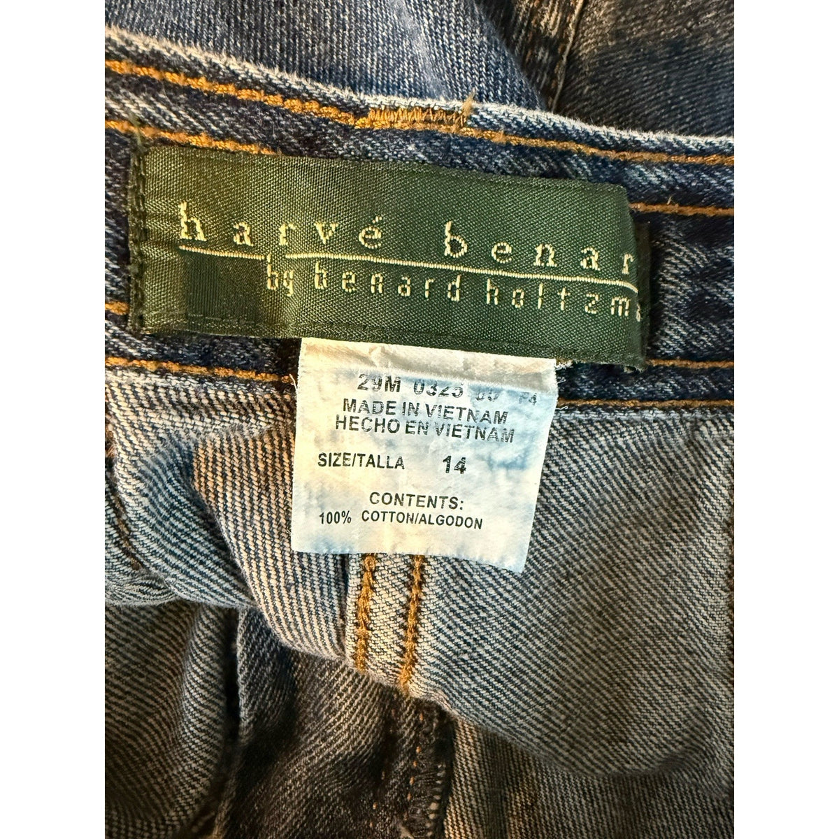 Harve Benard Womens Jeans Size 14 Blue Denim Straight Leg High Rise 100% Cotton