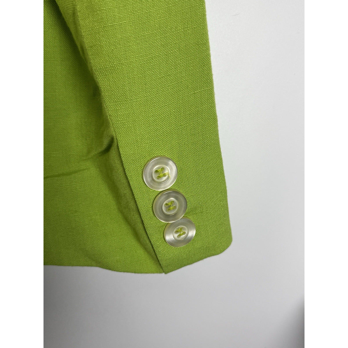 Giorgio Sant’Angelo Lime Green Linen Blazer Jacket Sz 10 Statement