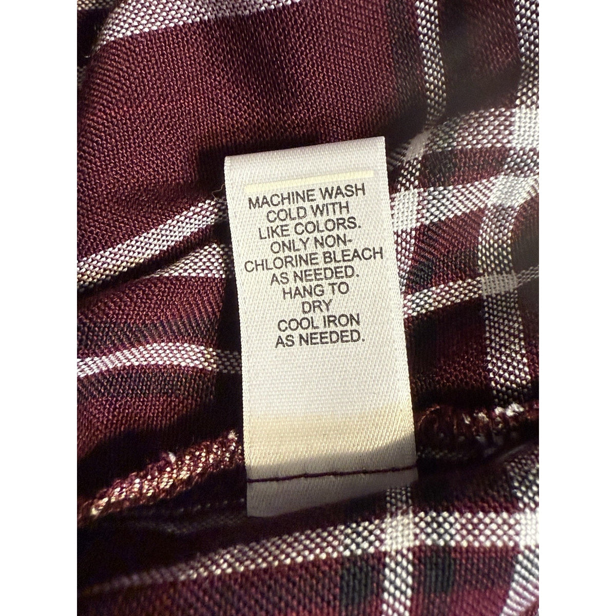 Cato Plaid Bell Sleeve Tunic Top Burgundy Button Front Women’s 22/24W Rayon