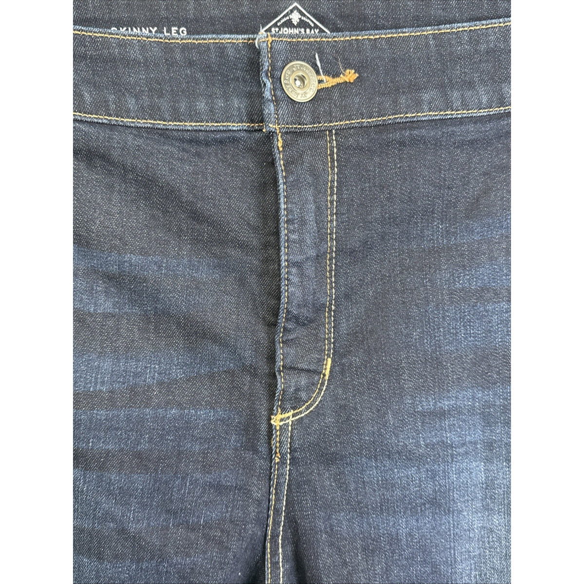 St Johns Bay Womens Skinny Leg Jeans Plus Size 22W Dark Wash Stretch Denim