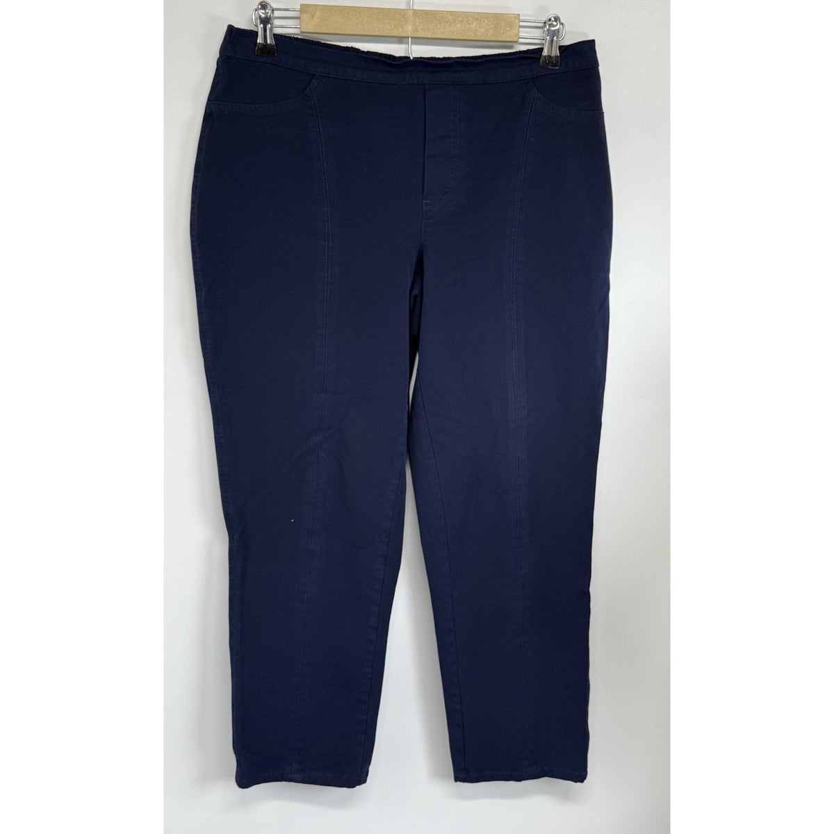 isaac mizrahi live Women’s Navy Ankle Pants Pull-On Comfort Waist Stretch Sz 14
