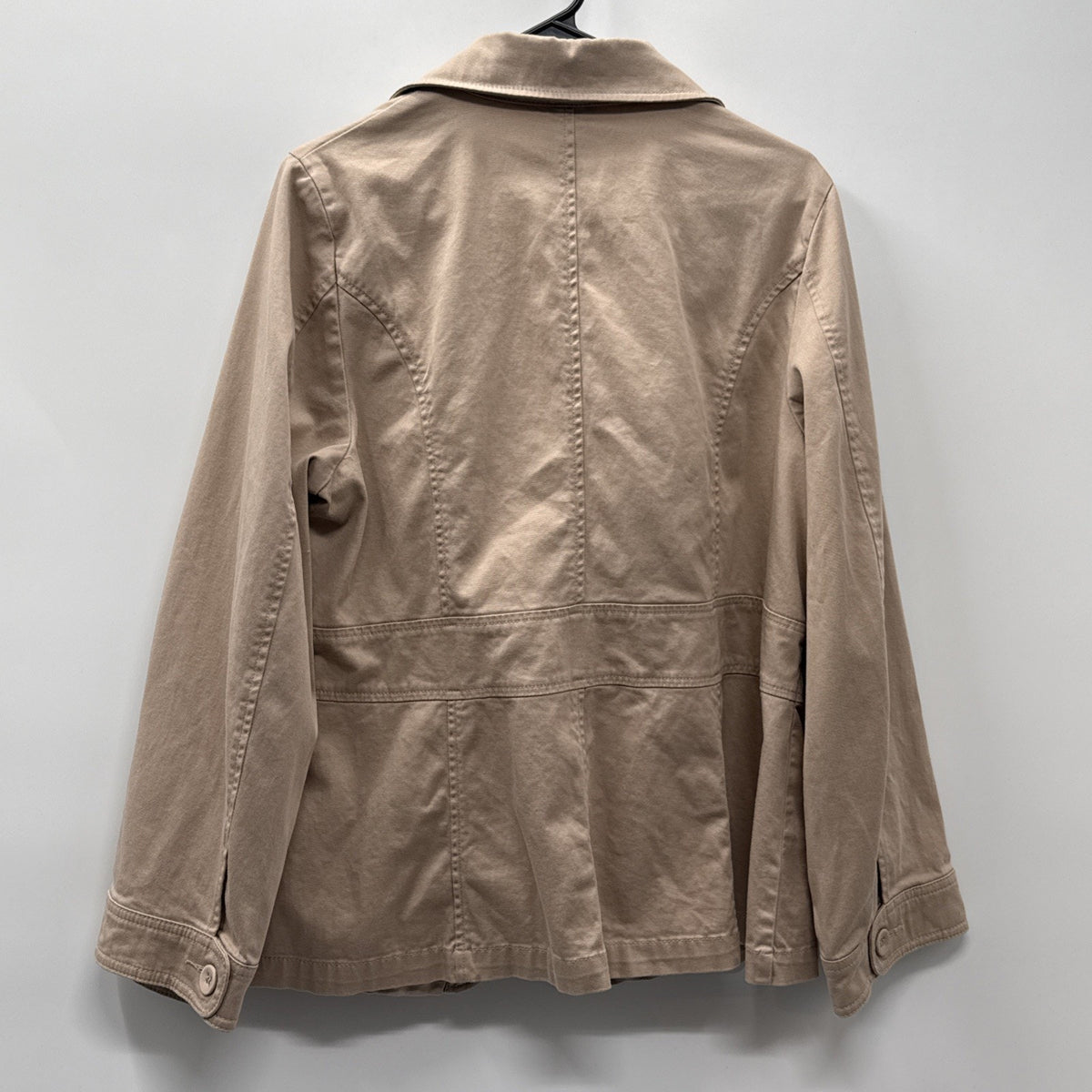 Venezia Womens Jacket Size 14 Khaki Tan Stretch Cotton Utility Career 3 Button