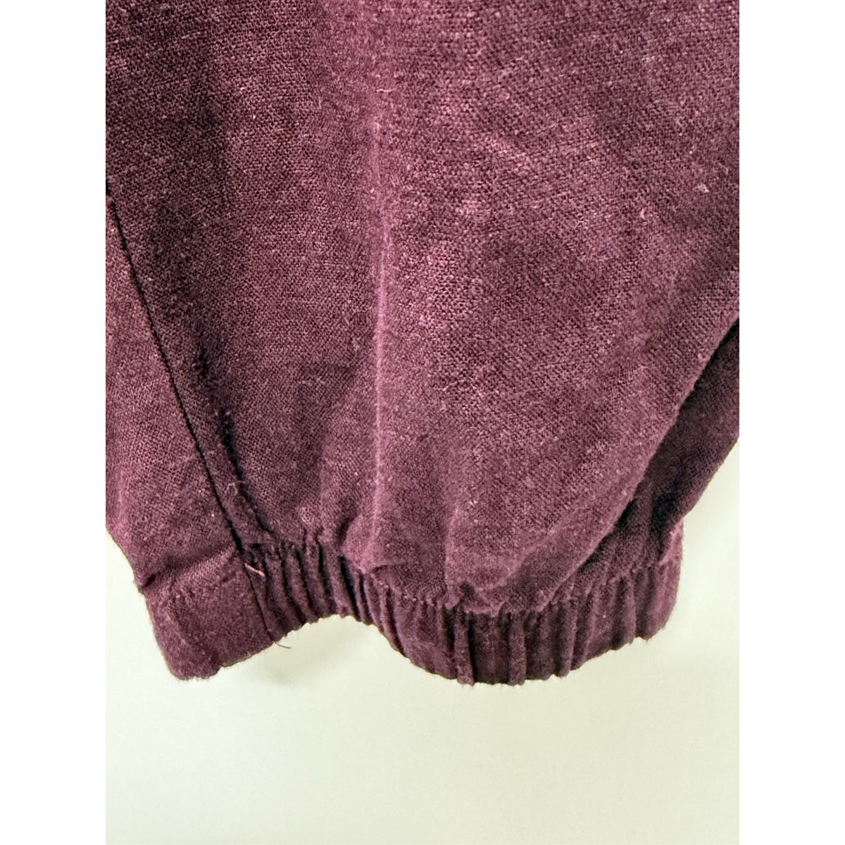 Time & Tru Linen Blend Pants Women L 12-14 Burgundy Pull On Elastic Waist Casual