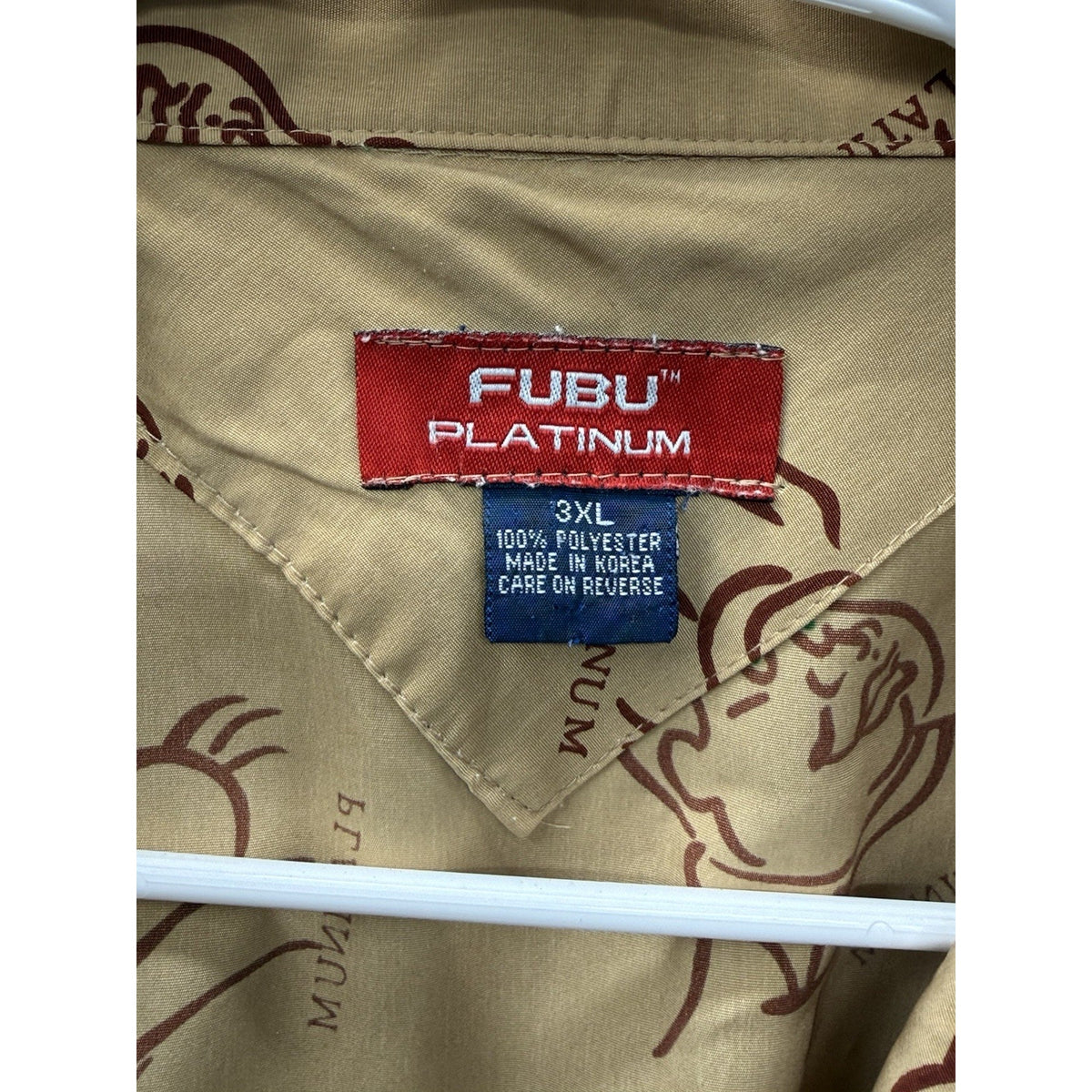 Flawed Vintage Platinum FUBU Shirt Mens 3XL Brown Fat Albert Graphic 90s Y2K