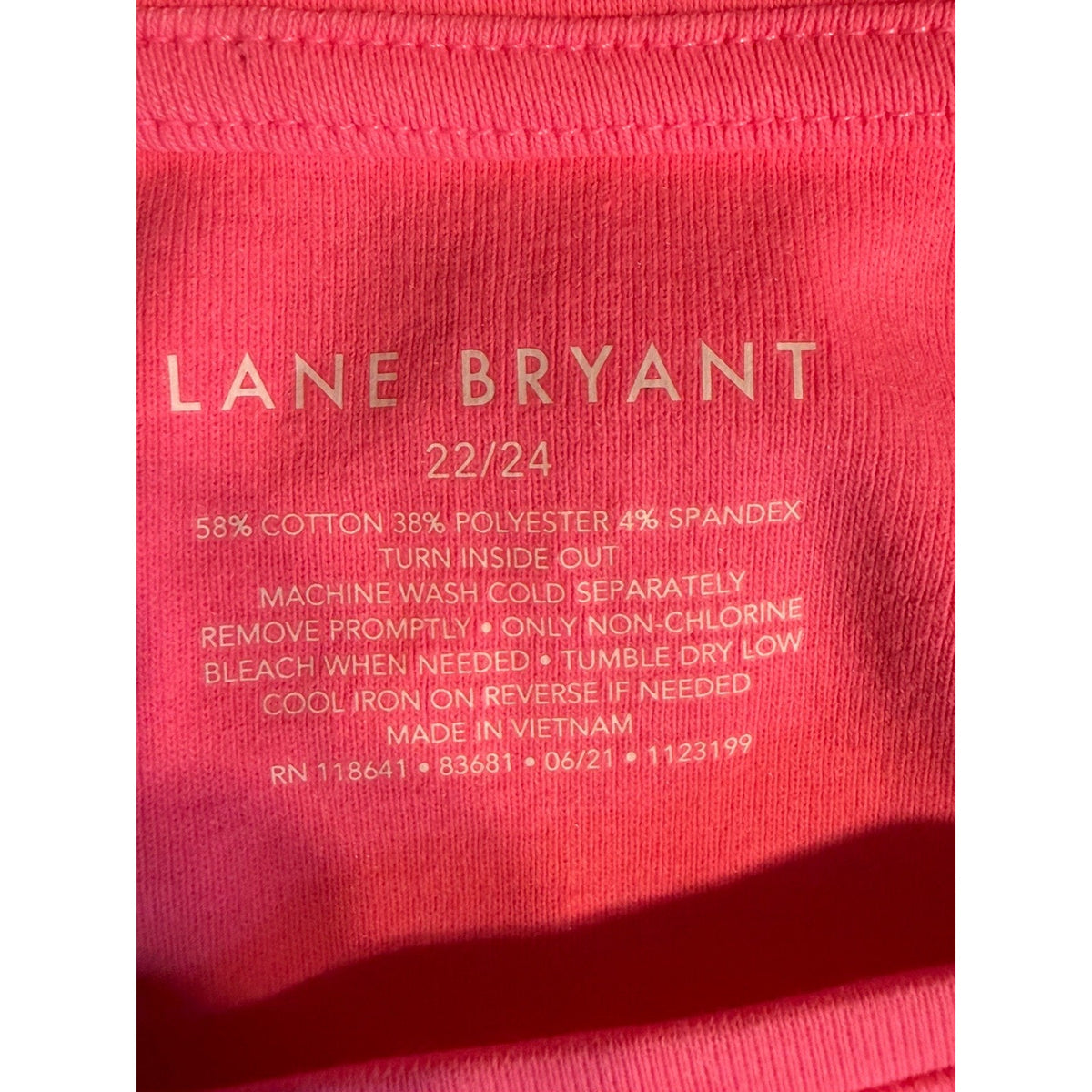 Lane Bryant NWT Pink Long Sleeve Knit Top Plus Size 22/24 Stretch Casual