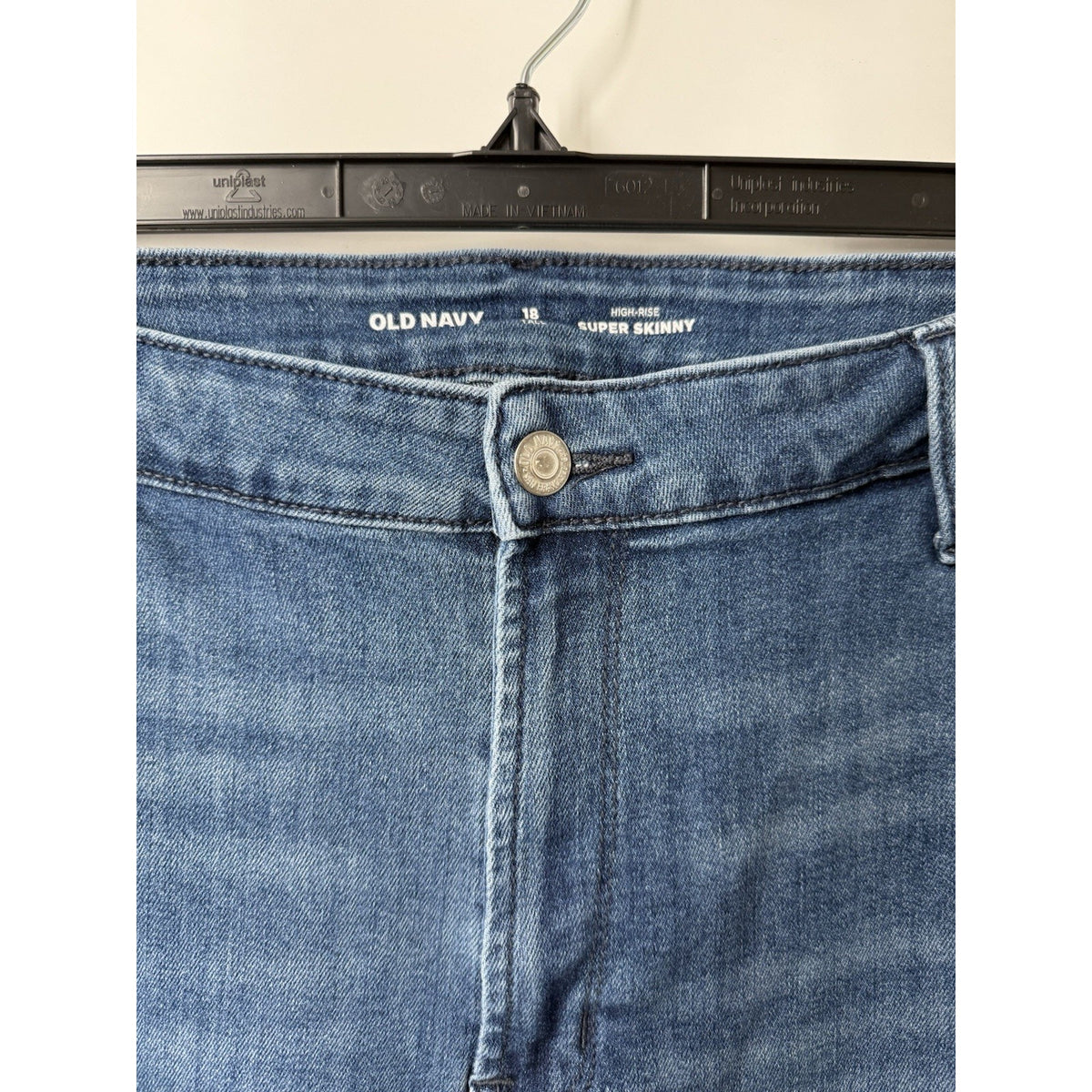 Old Navy Super Skinny Jeans 18 Tall High Rise Blue Stretch Denim 5-Pocket