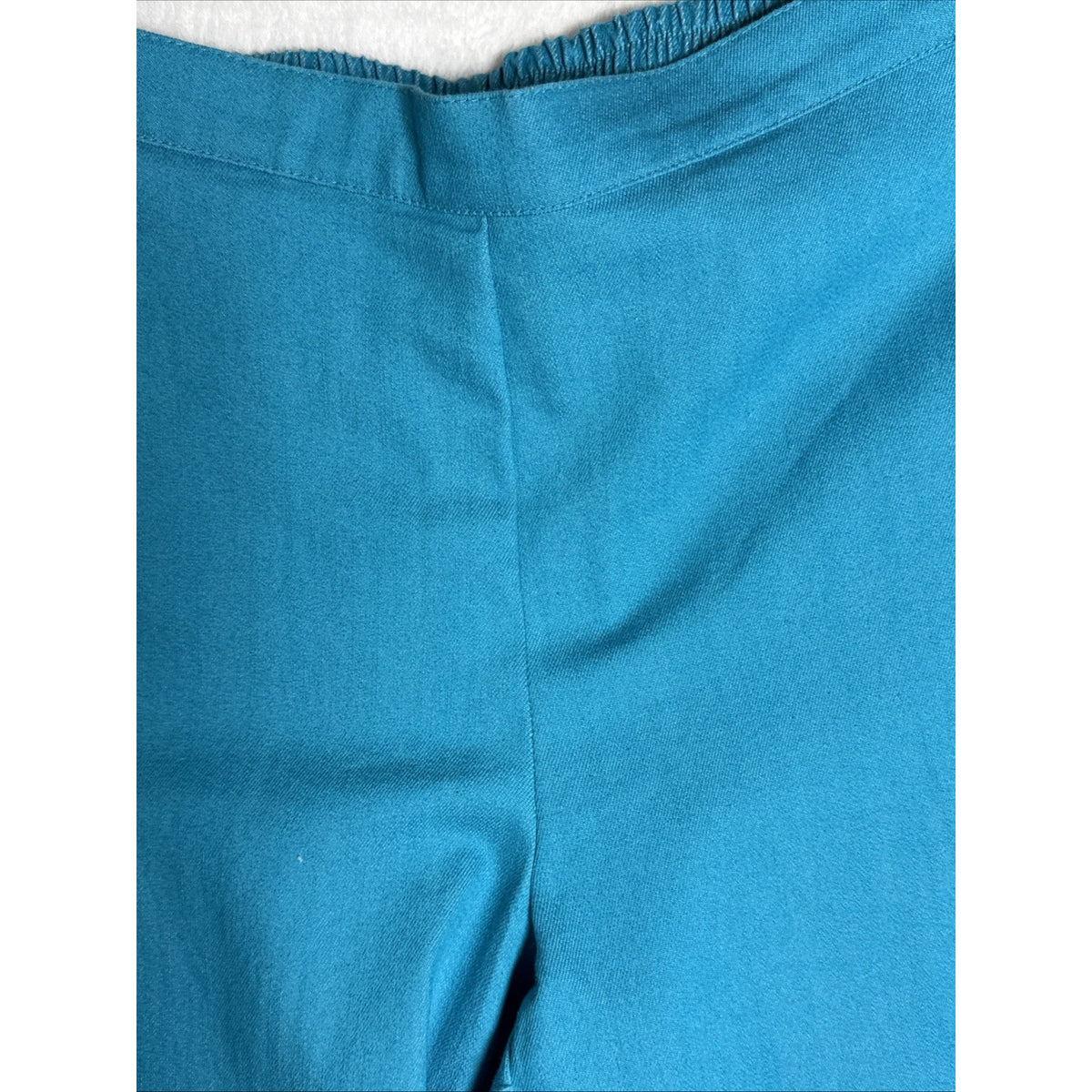 Alfred Dunner Petite 10P Turquoise Stretch Denim Jeans PullOn Straight Leg Pants