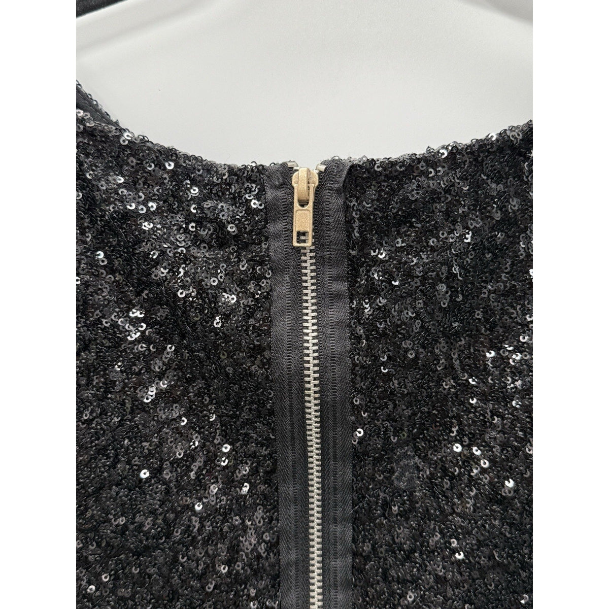 ASOS Curve Black Sequin Peplum Top Plus Size US 20 Short Sleeve Back Zip Party
