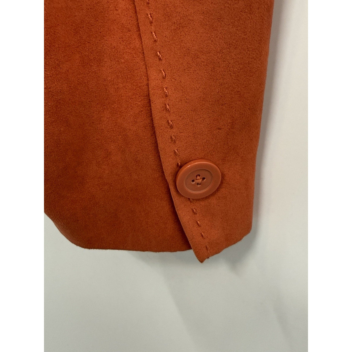Studio Works Womens Blazer Jacket Size 12 Burnt Orange Faux Suede Career Western