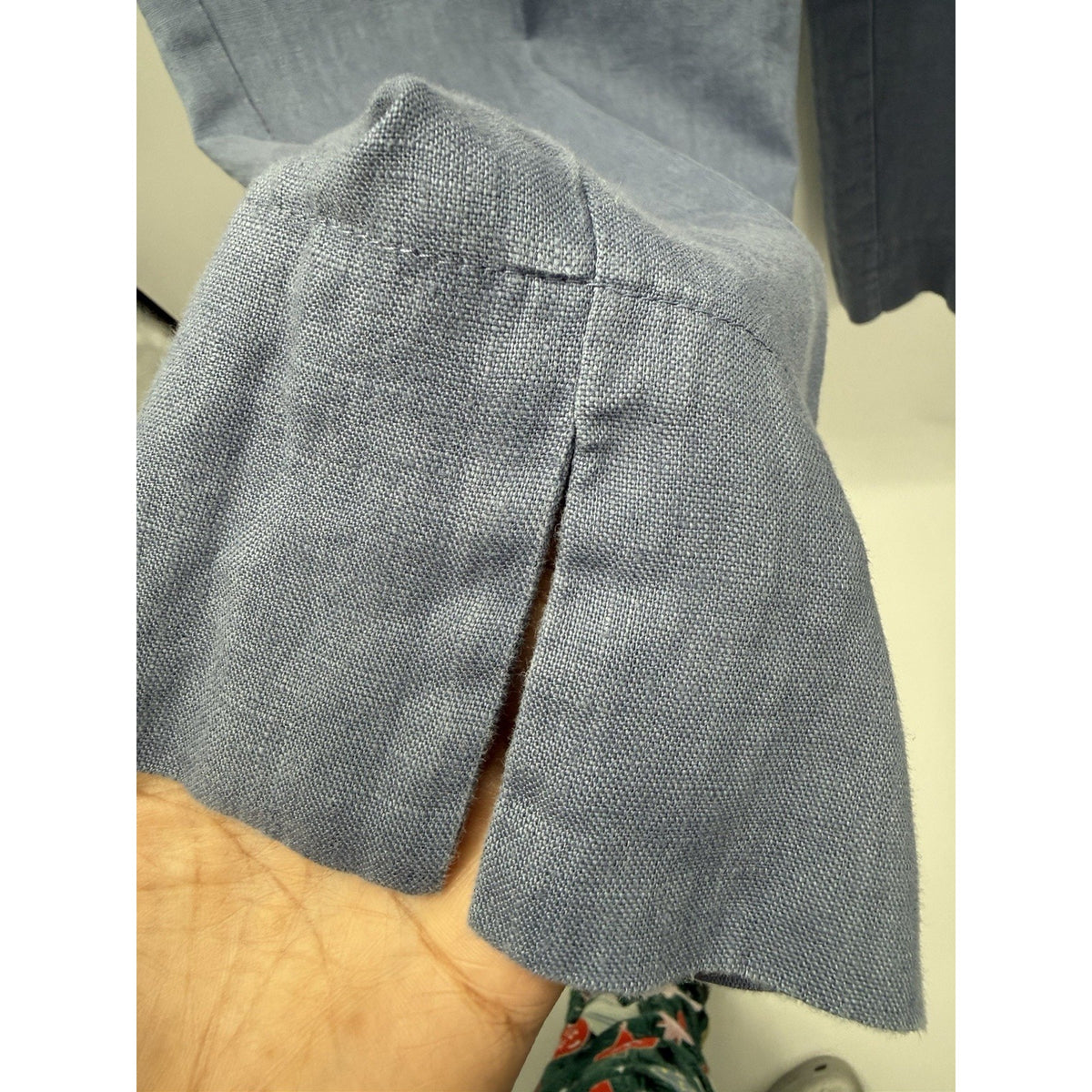 Peck & Peck Blue 100% Linen Straight Leg Pants Womens Lagenlook Coastal Size XL
