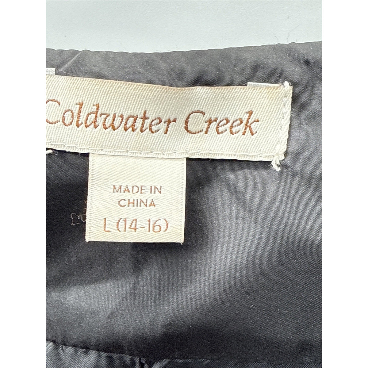 Coldwater Creek Jacket Women's Large 14-16 Black Metallic 3 Button Long Sleeve