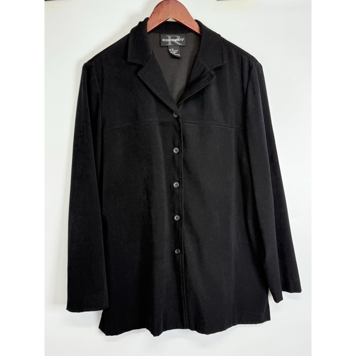 Requirements Black Button Front Long Sleeve Shirt/Jacket Size 14 Women