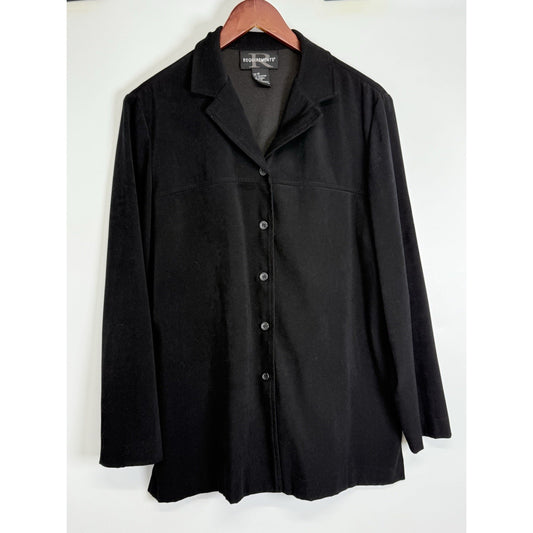 Requirements Black Button Front Long Sleeve Shirt/Jacket Size 14 Women
