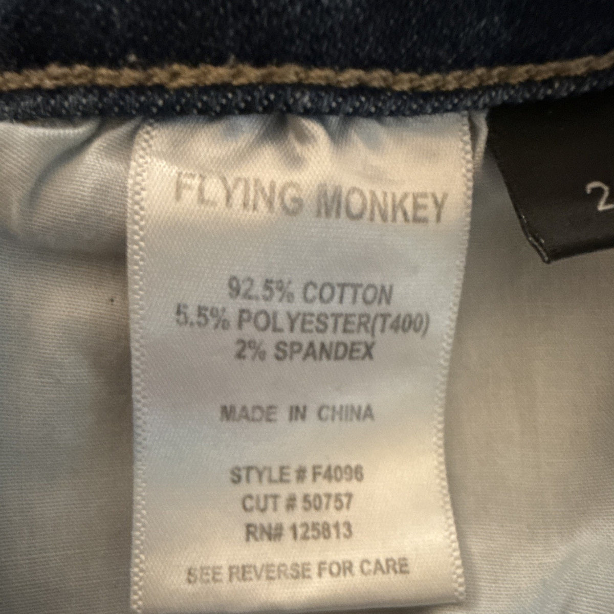 Flying Monkey Women's High Rise Distressed Stretch Skinny Jeans Blue Denim 29