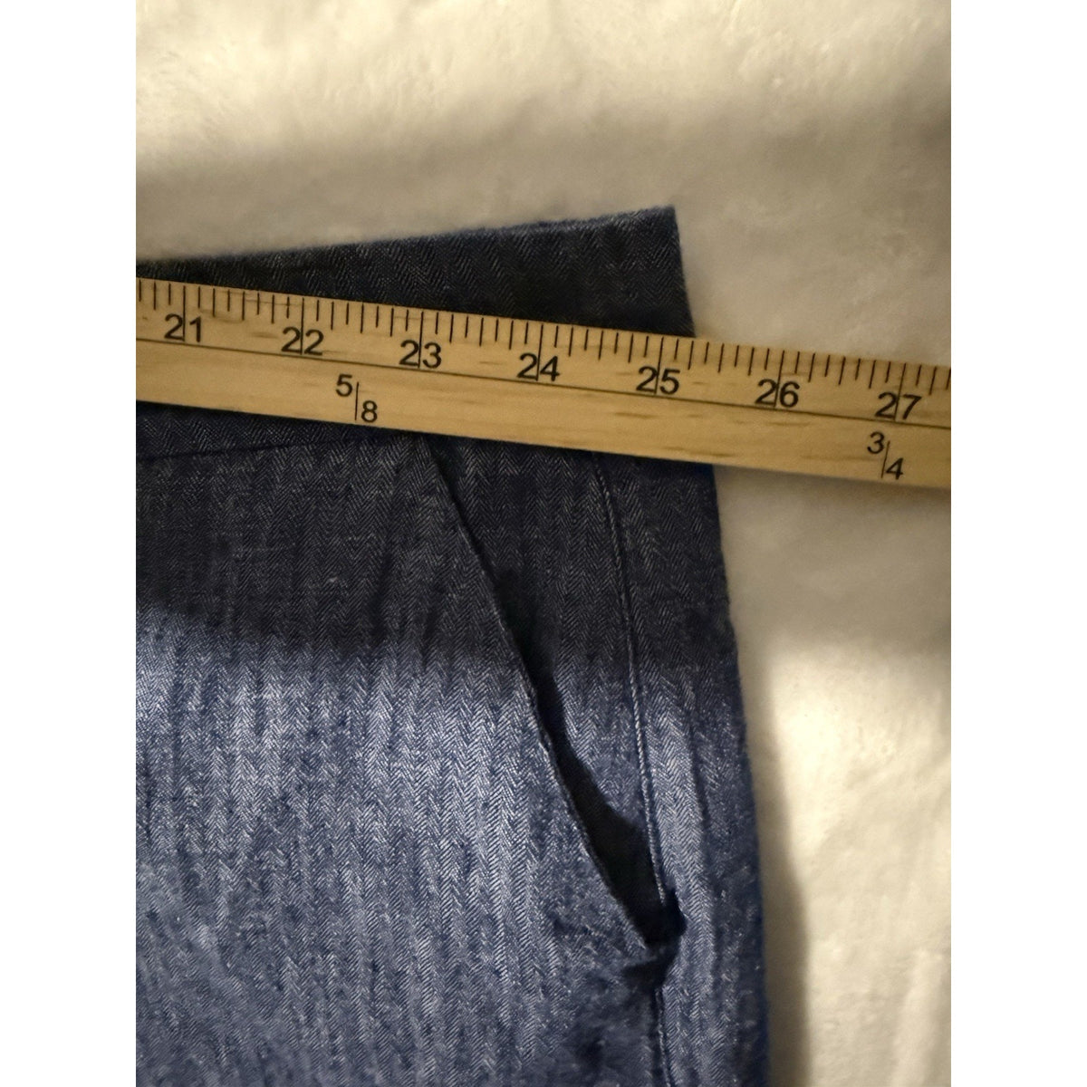 Old Navy 26 Plus Linen Blend Chambray Shorts Blue Casual Women’s 26W Pockets