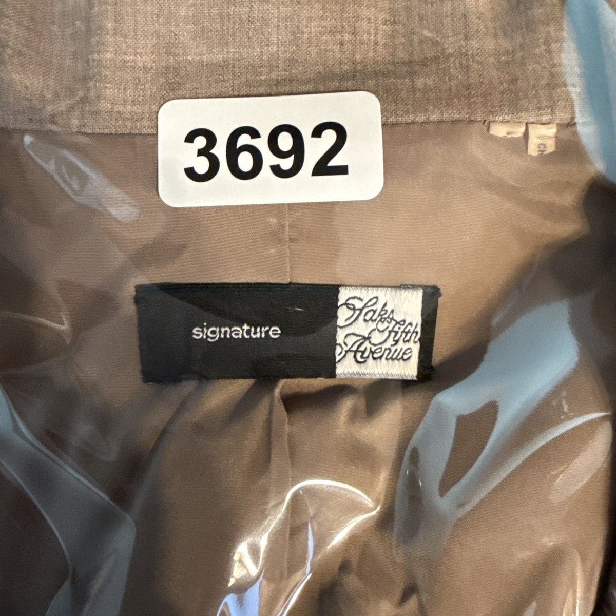 Saks Fifth Avenue Signature 97% Wool Blazer Taupe Career Jacket No Size