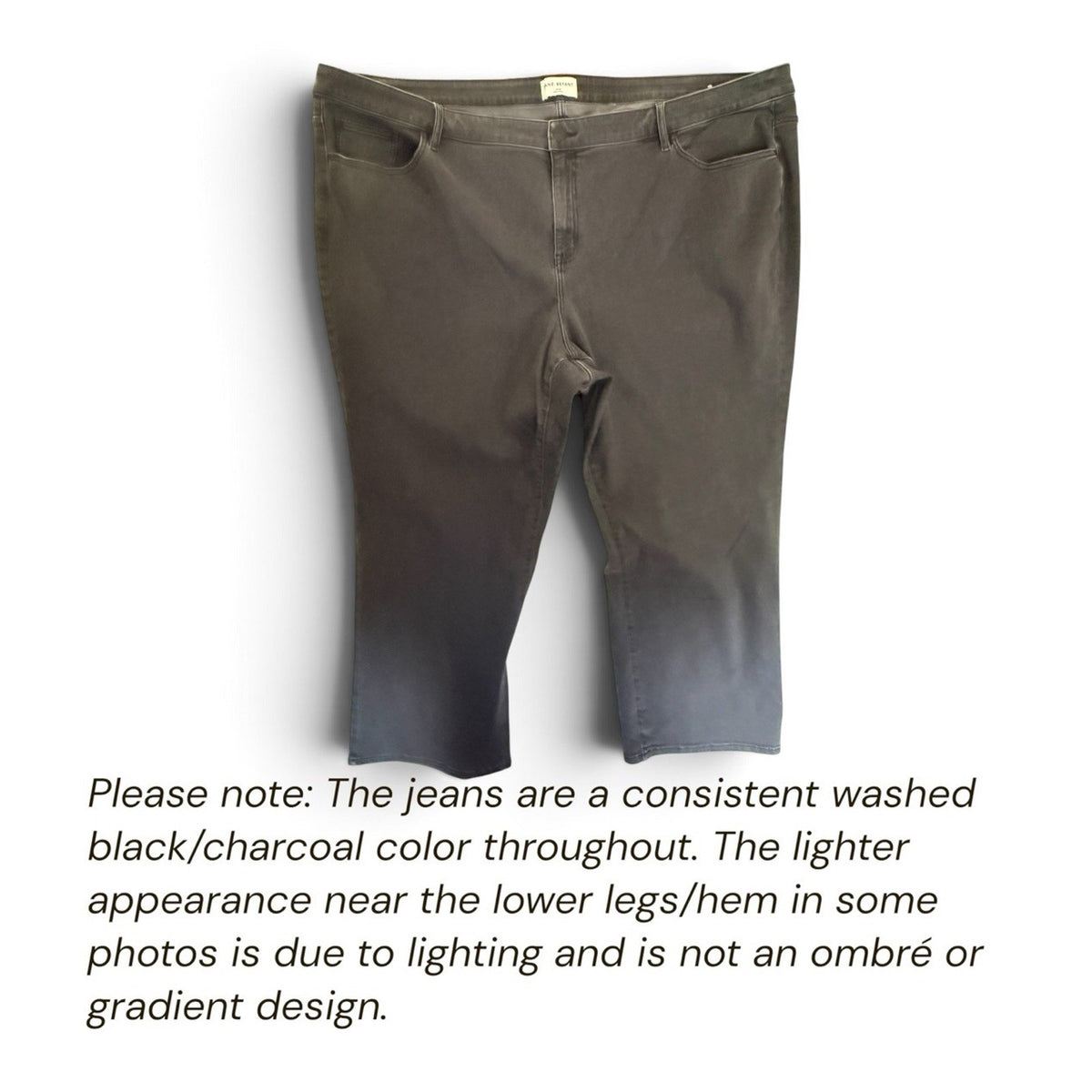 Lane Bryant Signature Fit Mid-Rise Charcoal Wash Straight Stretch Jeans