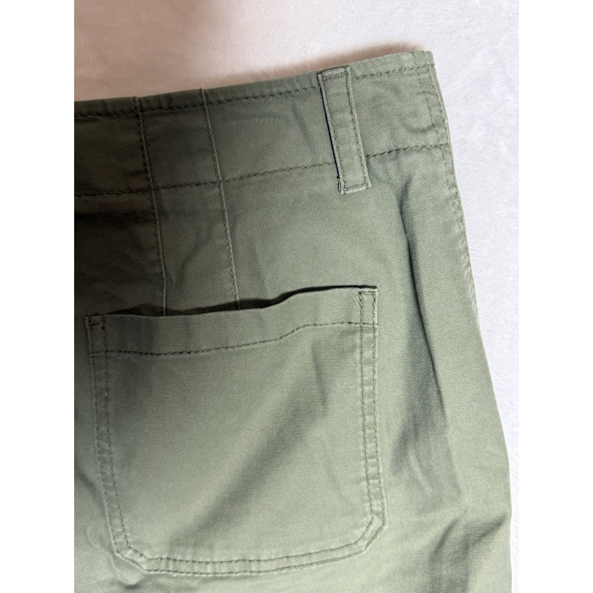 Talbots Womens 12 Olive Green Crop Pants Cotton Stretch Chino Casual Career