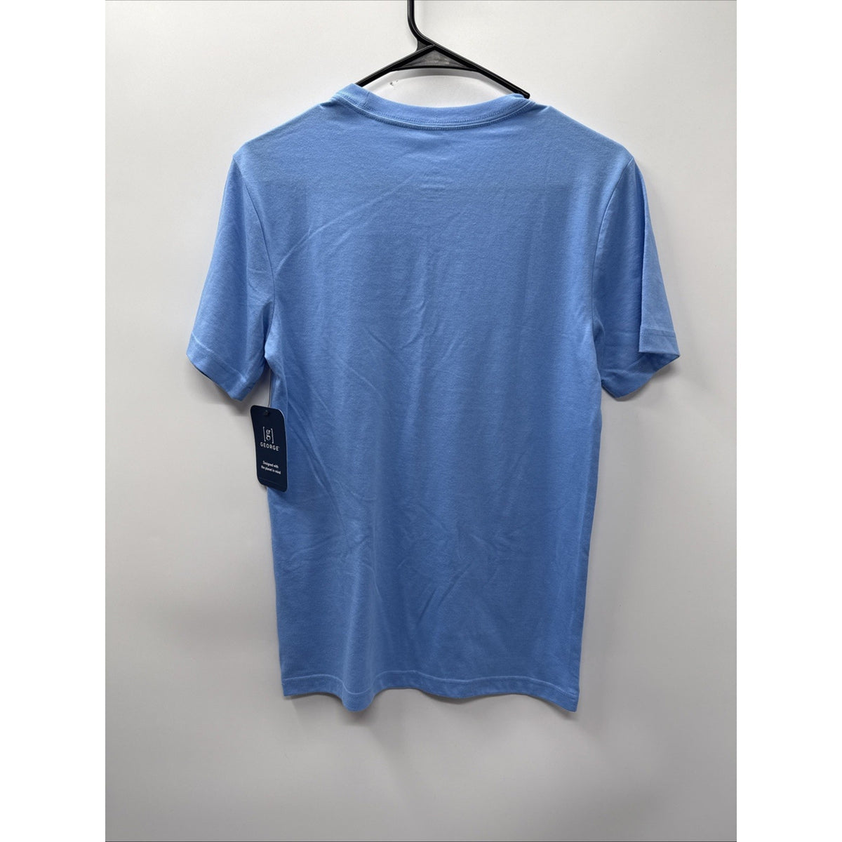 George Men's Crew Neck T-Shirt X-Small (30-32) PTP: 17” Length26 Blue NWT