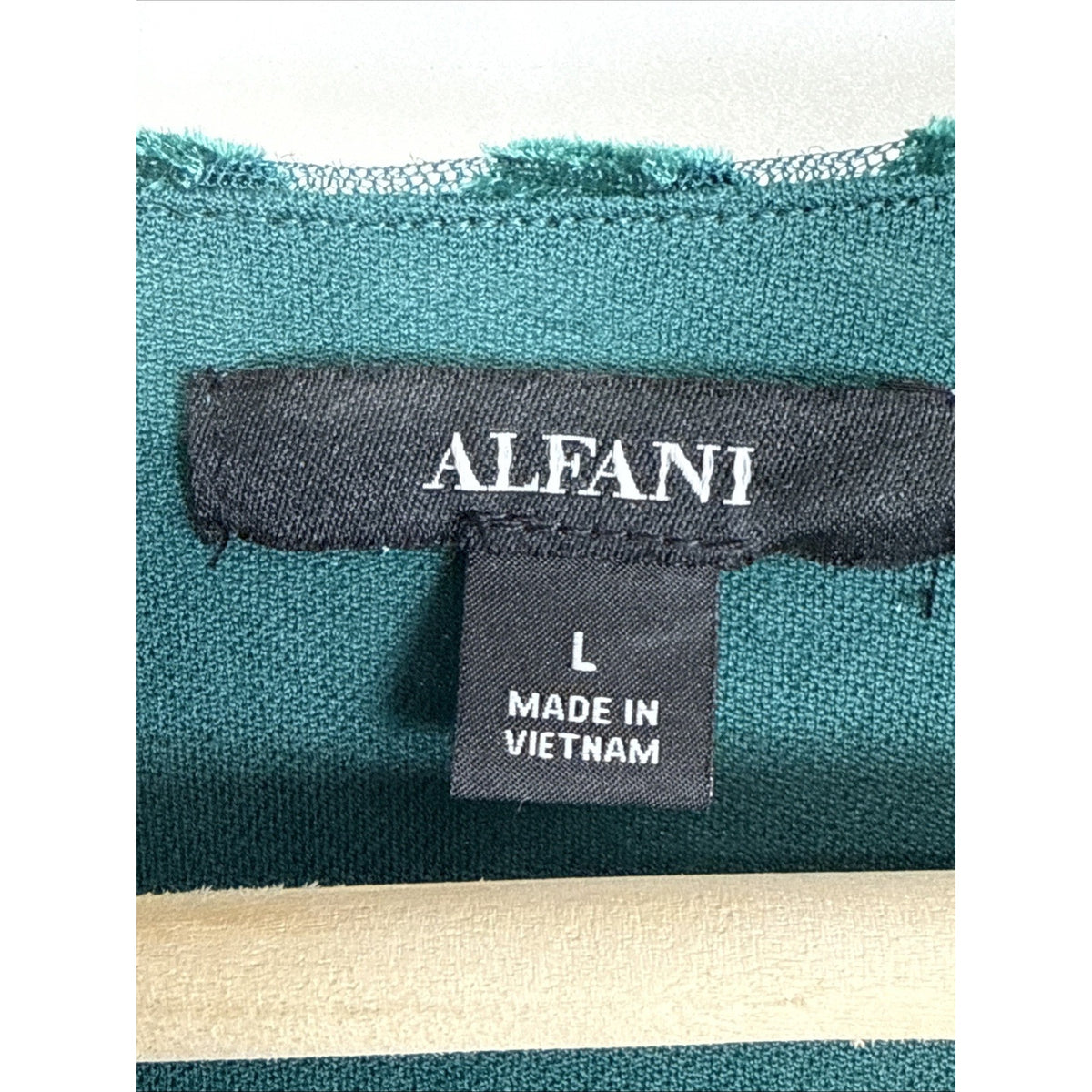 Alfani Teal Burnout Zebra Print Layered Tunic Top L Boho Artsy Mesh