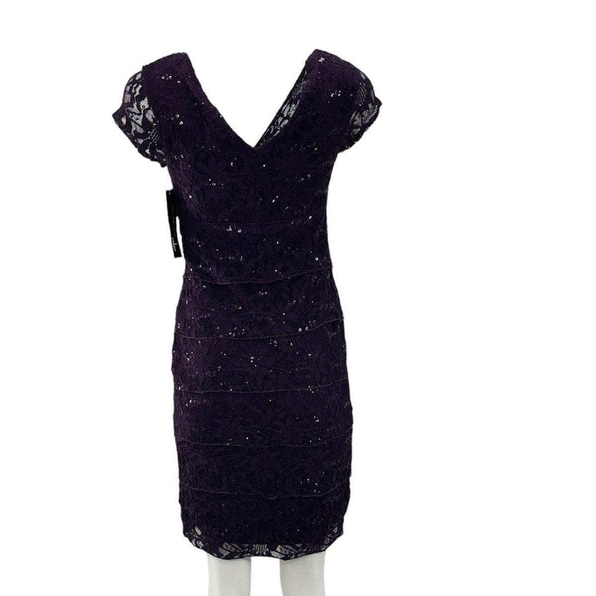Scarlett Nite Eggplant Lace Cocktail Dress – Size 6 Holiday Party Style