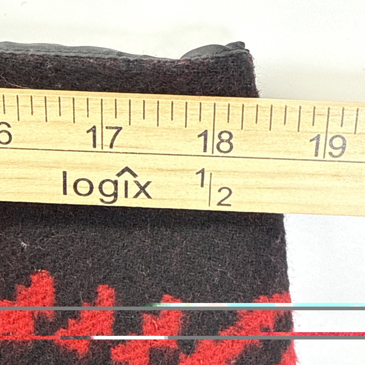 Talbots Womens Houndstooth Wool Blend Pencil Skirt 16 Red Black Plaid