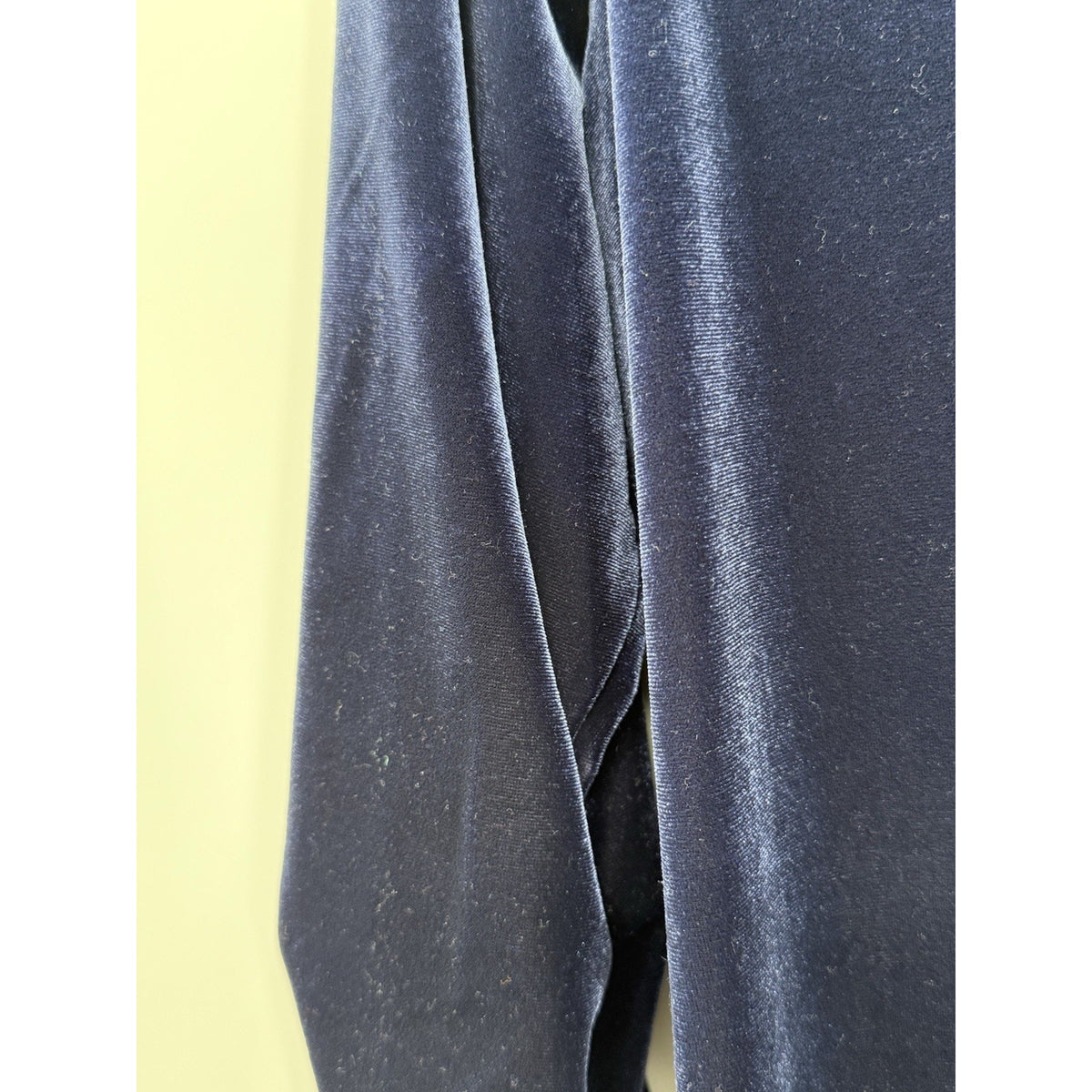 Susan Graver L Velvet Dress Navy Midi Ruched Sleeve Stretch Elegant Soft