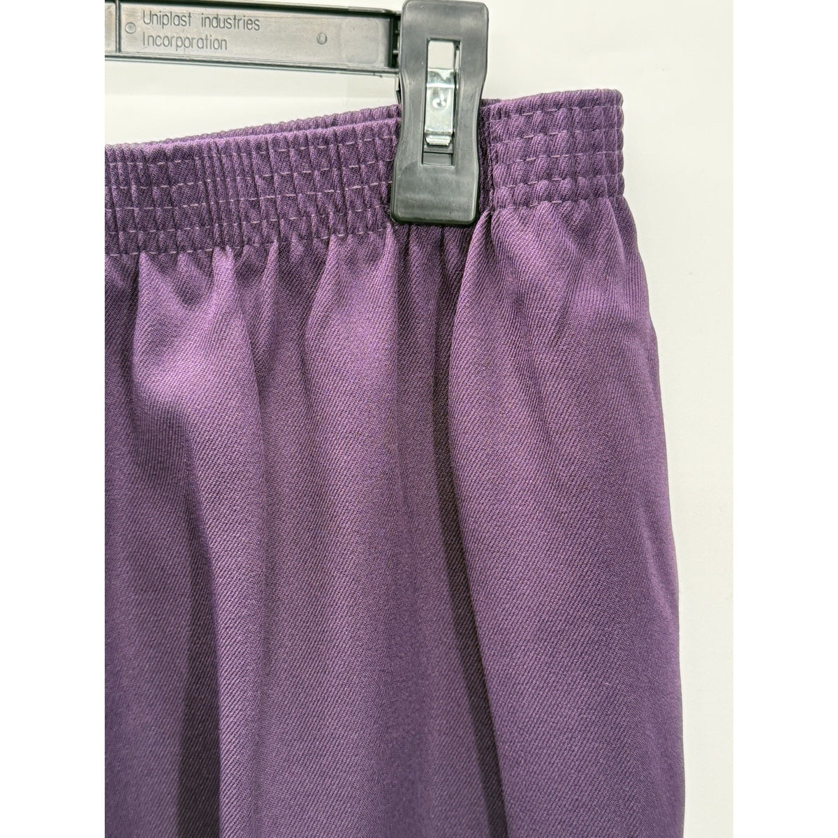 Bonworth Pants Women Size Large Purple Elastic Waist Pull On Pockets Polyester