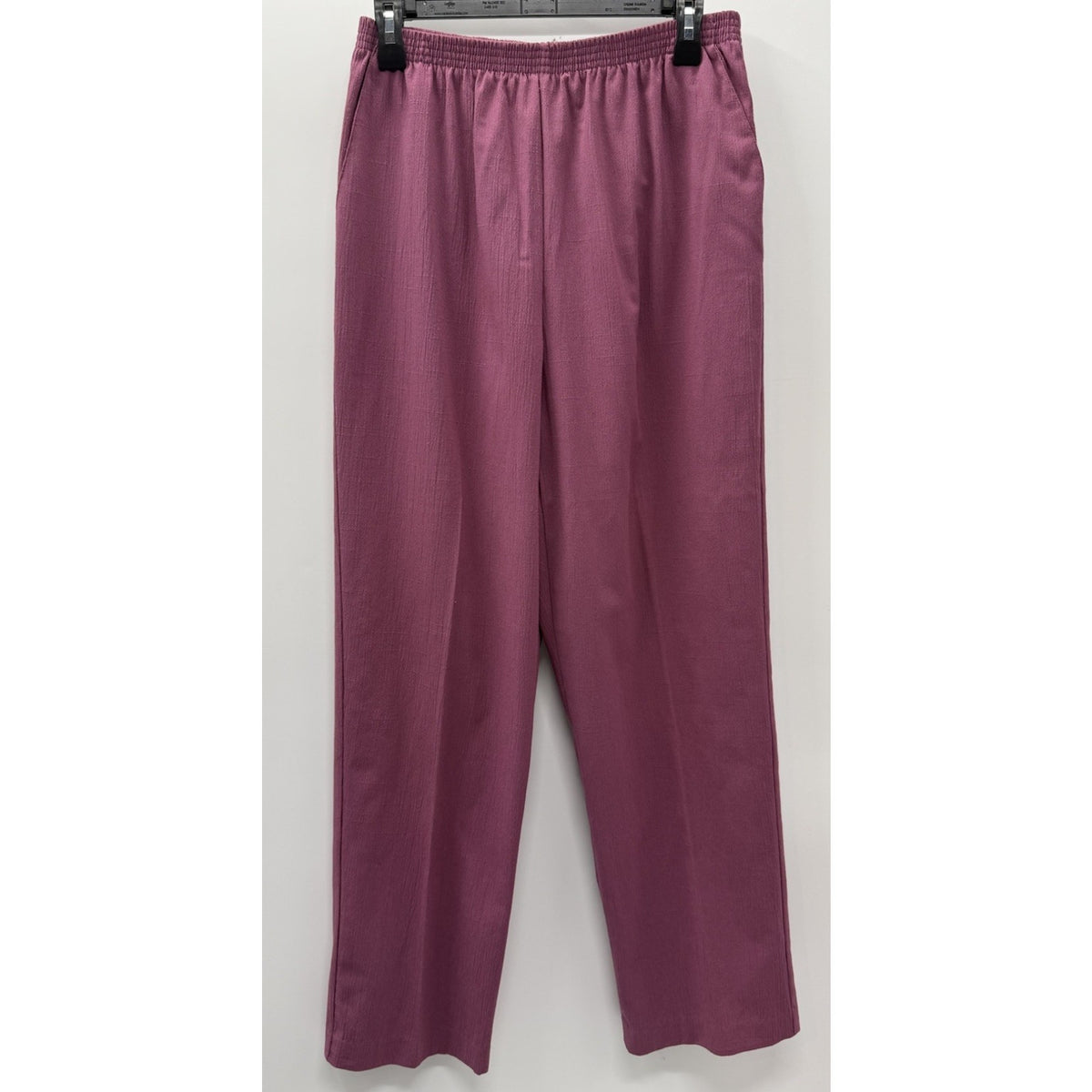 Alfred Dunner Women Pull On Pants Size 12 Pink Elastic Waist Straight Leg Casual