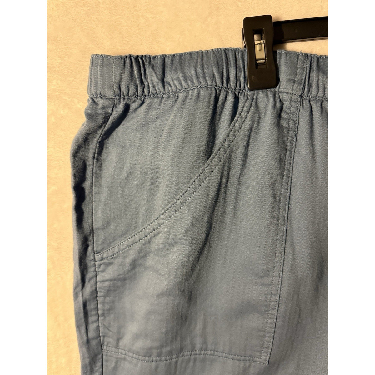 Gloria Vanderbilt Womens 3X Blue 100% Cotton Pull On Capri Crop Pants Pockets