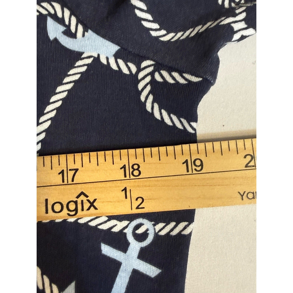 Karen Scott Nautical Anchor Top Womens M Navy Short Sleeve Coastal Tee